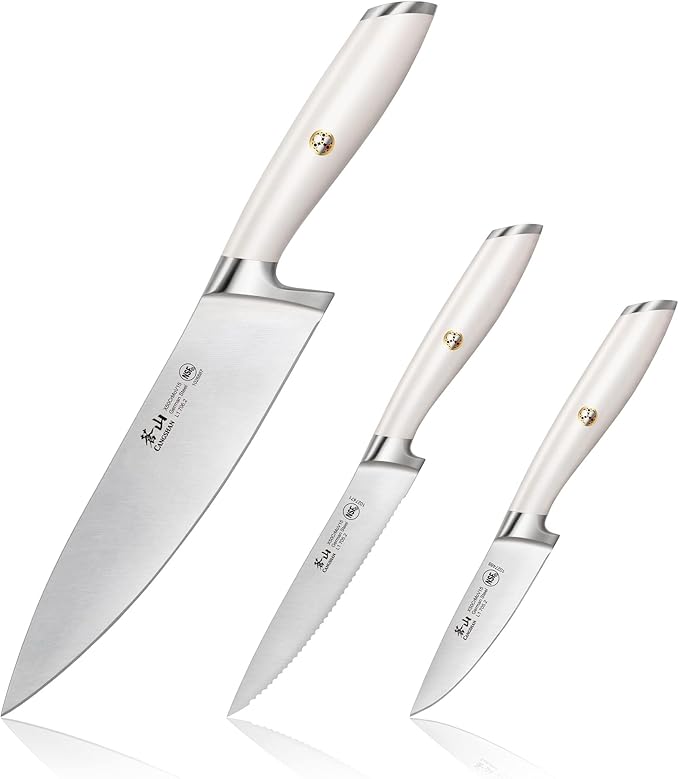 Cangshan L1 Series 3-Piece Starter Knife Set, Forged German Steel, White, 1026924