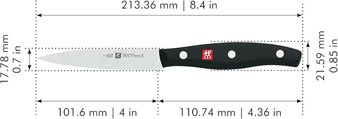 ZWILLING Twin Signature 4-inch Razor-Sharp German Paring Knife, Made in Company-Owned German Factory with Special Formula Steel perfected for almost 300 Years, Dishwasher Safe
