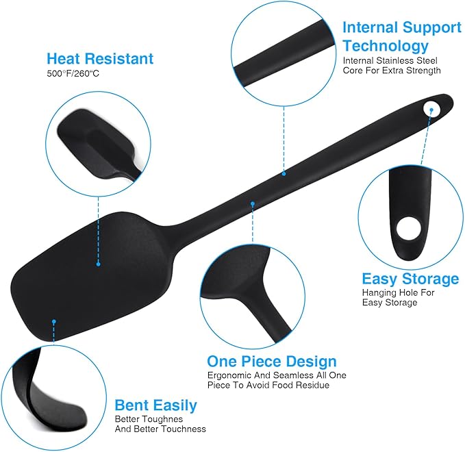 Silicone Spatulas Set of 8, 8.2 Inch Colorful Rubber Spoonulas, Heat Resistant Seamless Non-Stick Scrapers, Flexible Small Spatula Tools for Baking, Mixing, Cooking, Frying, Kitchen Use