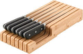 Bamboo Knife Block and In-Drawer Storage, Display Stand and Organizer, Holds Up To 7 Knives(Not Included)