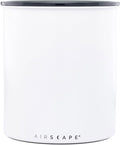 AirScape Planetary Design Kilo Coffee Storage Canister - US Patented Inner Plunger Lid Removes Excess Oxygen - DON'T buy airtight, BUY AIR-LESS - Holds 2.2 lbs Coffee Beans - (Matte White)