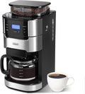 Gevi 10-Cup Drip Coffee Maker with Built-in Burr Grinder & Programmable Timer, 1.5L Water Tank, Auto Keep-Warm, Reusable Filter - Fresh Ground Coffee Machine (Black)