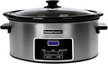 HOMECOOKIN 6-Quart Digital Programmable Slow Cooker with Timer - Small Kitchen Appliance for Family Dinners - Serves 6+ People - Heat Settings: Keep Warm, Low and High