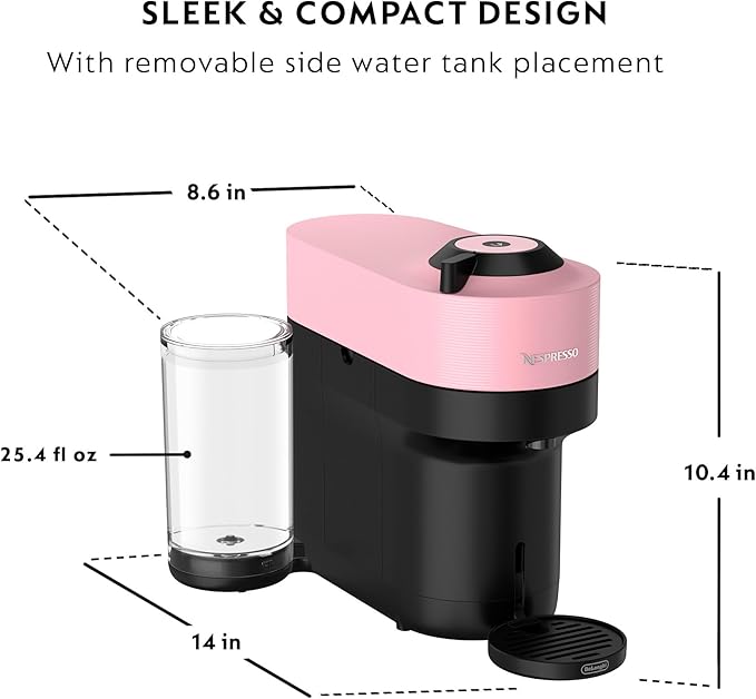 Nespresso Vertuo Pop+ Coffee and Espresso Maker by De'Longhi, Candy Pink