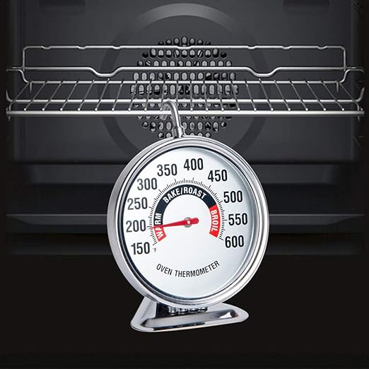 Extra Large 3" Oven Thermometer with Easy-Read Dial | 150-600°F Pro Accurate Temp Gauge for Kitchen, Baking, Grill & Meat | Hang or Stand for Gas/Electric Ovens