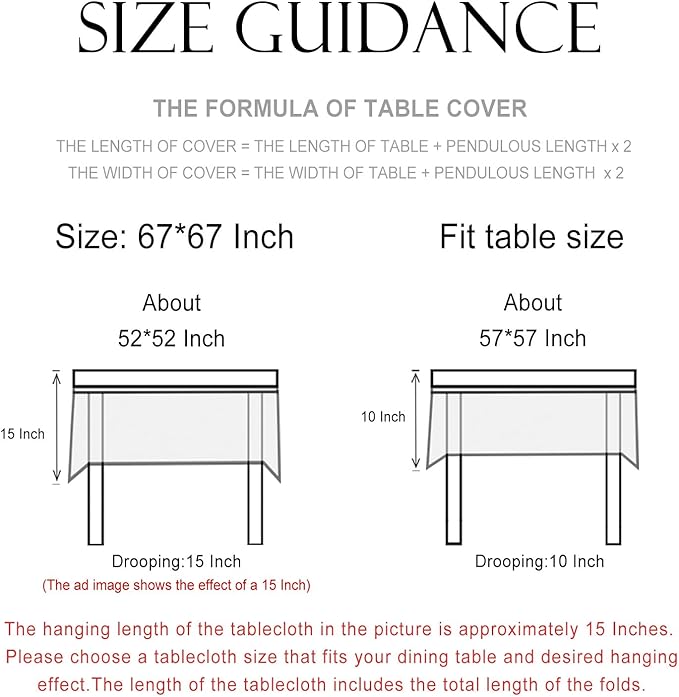patdrea Designer French Green Tablecloth for Square Table,Elegant Violets Pattern Framhouse Tablecloths,Table Cover Cloth Fall Decor for Kitchen Dining Christmas,Thanksgiving,67"x67"-Tara a