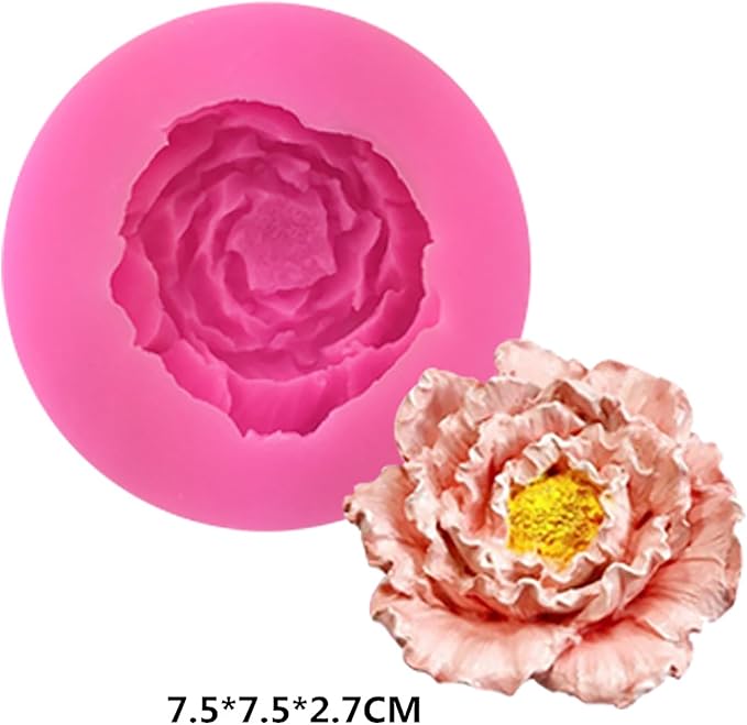 6 Pack Flower Mold: Peony, Rose, Sunflower Resin Casting Molds for Candle Making, Home Decor, 3D Animal Silicone Molds