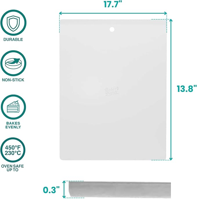 Commercial Quality Baking Sheet Pan Set, Pure Aluminum, Wrap Resistant, Large Flat Cookie Sheet 18" x 14", 100% Recycled Flat Baking Sheet Commercial Grade - The Natural Aluminum Collection