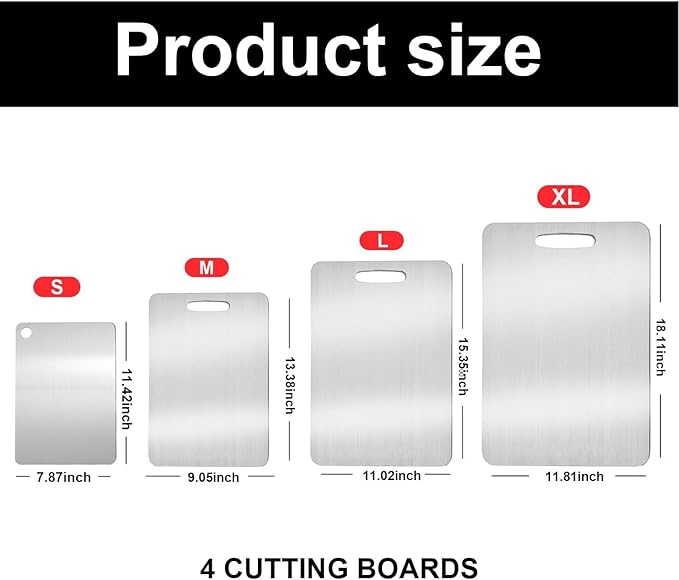 Katuchef Titanium Cutting Board,2026 New 100% Pure Titanium Cutting Boards for Kitchen,Non toxic Doubld-Side Durable Chopping Boards, Easy to Clean and Store(1PC-M:13.38 * 9.05)