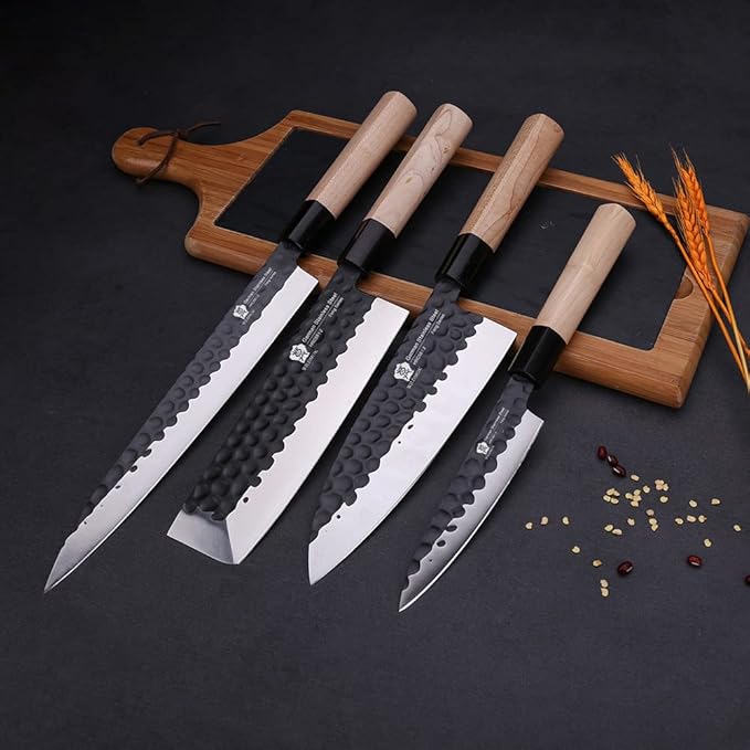 WILDMOK Left Handed 7 Inch Deba Knife German Stainless Steel Sashimi Knife Asian Usuba Salmon Knife for Left Handed