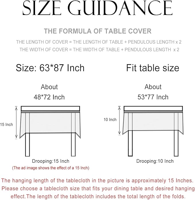 patdrea Designer French Linen Tablecloth for Rectangle Table,Beige Anti-Wrinkle Durable Floral Farmhouse Table Cloth,Decor Covers for Kitchen Dining,Tea Party,Christmas,Thanksgiving,63"x87"-Fram