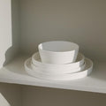Stone Lain Fosca 32-Piece Dinnerware Set Bone China, Plates and Bowls Sets, Pasta Bowls, Dish Set for 8, Matte White