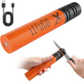 Electric Knife Sharpener, 3 Speed Max 7000RPM Handheld Sharpener for Kitchen Knives, Electric Knife Sharpening Tool of Portable Cordless Rechargeable 2000mAh (Orange)