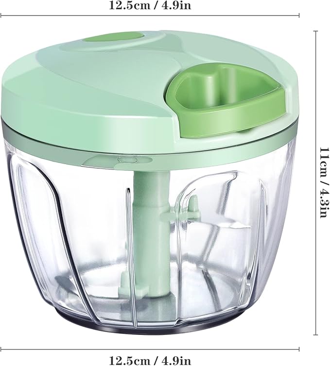 Cambom Manual Food Chopper Vegetable Cutter, Hand String Vegetable Chopper Onions Cutter for Vegetable Fruits Nuts BPA Free Food Safe Material, 650ml Green