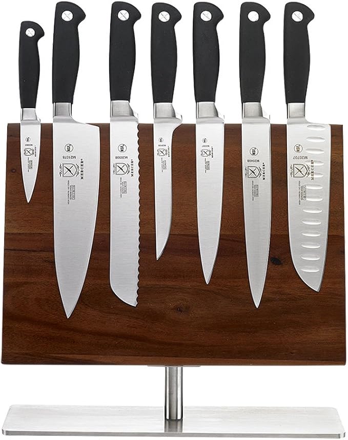 Mercer Culinary Genesis 8-Piece Magnetic Board Knife Set, 14 1/8 x 10 1/4, 13 inch high, Stainless Steel