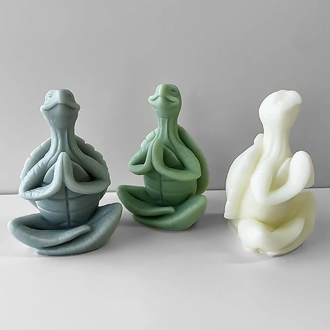 Pray Turtle Resin Casting Mold - Silicone Candle Making Mold for Home Decor - 3D Animal Mold