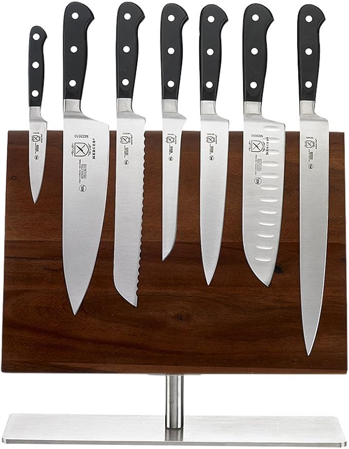 Mercer Culinary 8-Piece Renaissance Board 7 Magnetic Knife Set, 14 1/8 x 10 1/4, Stainless Steel