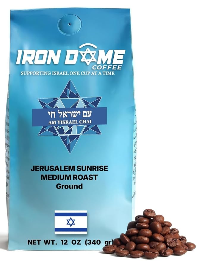 Iron Dome Coffee – Jerusalem Sunrise Whole Bean Coffee, Medium Roast – Fresh Roasted Coffee Beans – Smooth Balanced Flavor – 12oz Bag - Inspired by the Warmth and Heritage of Jerusalem