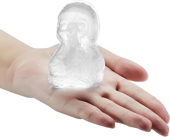Sloth Ice Cube Tray Fun Shapes, Odd Novelty Cute Sloth Gifts, 2.2" Large Silicone Whiskey Ice Mold for Cocktails,Bourbon,Brandy, w/Funne
