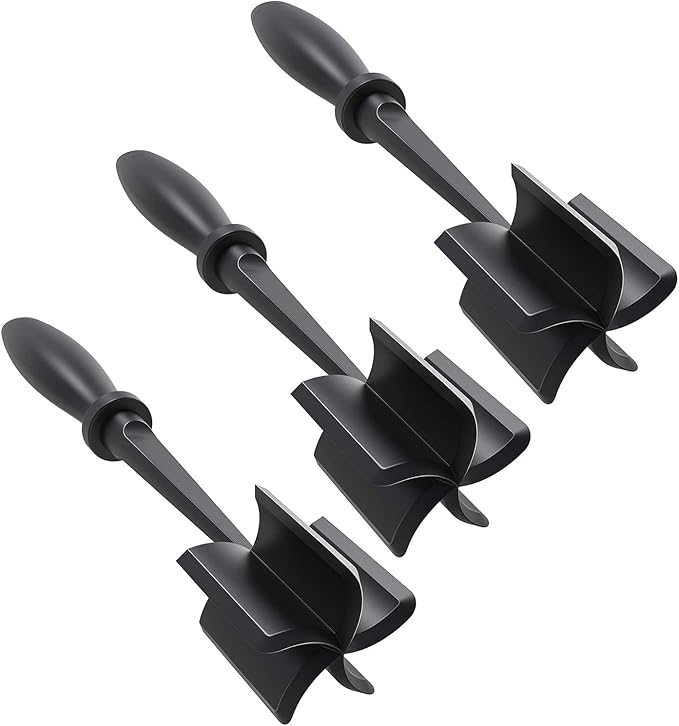 3Pcs Meat Chopper 5 Curved Blades Ground Beef Masher Hamburger Chopper with Nonslip Handle