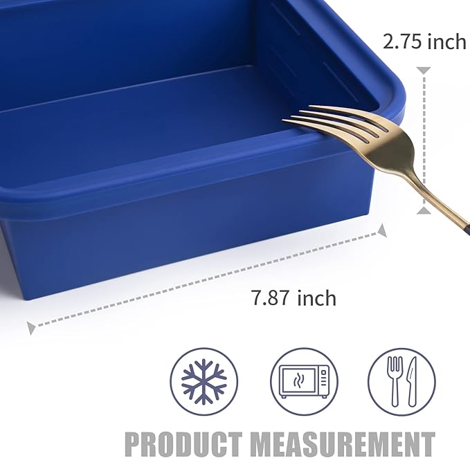4 Cup Silicone Freezer Tray with Lid 1 Pack Silicone Soup Freezer Molds Easy Release Molds for Food Storage & Freeze Soup, Broth, Stew or Sauce