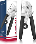 Can Opener Manual, ICEKATI Commercial Heavy Duty Can Opener for Large Cans, Folding Hand Crank with Comfortable Long Handles, Sharp Blade Smooth Edge