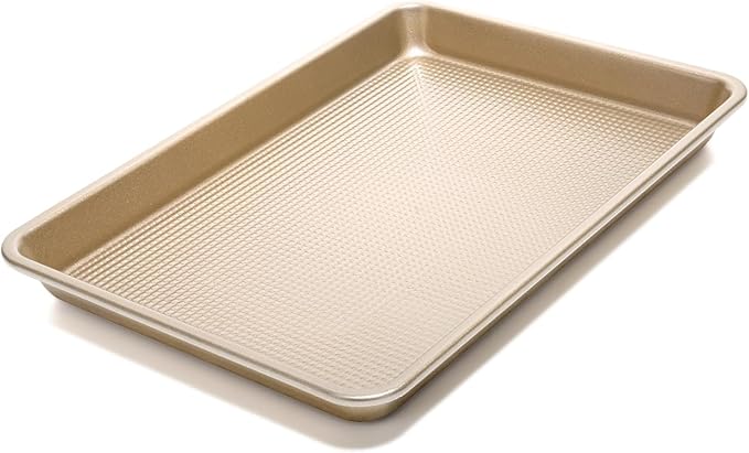 Vinino Jelly Roll Pan, Baking Sheet, Cookie Sheets For Baking With Square Texture Pattern, Thicker Carbon Steel Non-Stick Baking Pan Tray