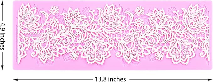 Flower Embossing Candy Silicone Mold Lace Pattern Sugar Craft Cake Decoration, Lace Mat Wedding Cake Decoration Tool