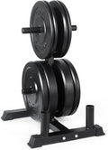 CAP Barbell 2-Inch Olympic Bumper Plate Weight Set with 6 Post Rack | 100-370 lbs | Multiple Options
