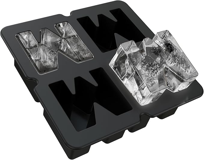 Customized Letter M Ice Cube Mold -Letter Silicone Ice Mold for Custom Ice Cube Mold and Baking Chocolate and Crafting Letter Molds, Ice Cube Molds for Cocktails & Whiskey with Custom Letters