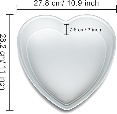 10 Inch Heart Shaped Cake Pan,Deep 3 Inch, Aluminum Heart Cake Tin, Heat-Resistant Baking Cake Pan for Wedding, Party, Family Occasions, Chocolate, Bread. (10 × 3 Inch)