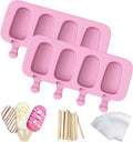 Ozera Silicone Popsicles Molds, 2 Pack Reusable Cake Pop Molds Popsicle Maker Ice Pop Cakesicle Molds with 50 Wooden Sticks & 50 Popsicle Bags for DIY Popsicles