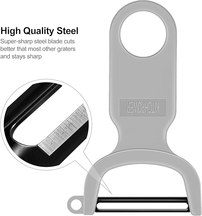 Original Vegetable Fruit Peeler Carbon Steel Blade 3 Pack Grey/Blue/Black…