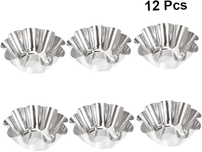 Unomor Pcs Stainless Steel Sauce Dish Egg Tart Tins Egg Tart Shell Baking Pan Puto Molder Filipino Baking Supplies Dish Mini Paper Cups Mold Cake Portuguese s