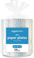 Amazon Basics Ultra Paper Plates, 8.62 Inch, Disposable, 64 Count