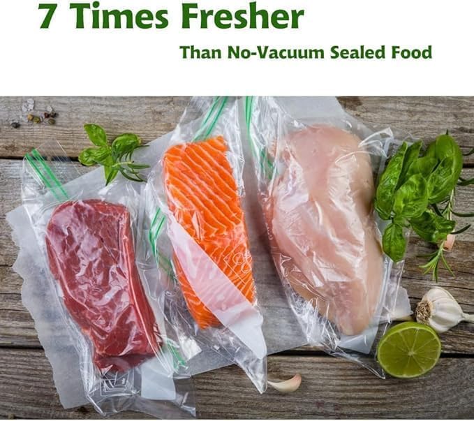 MEGAWISE Vacuum Sealer Bags (11''x 14''-25pcs) for Food Freshness Preservation, BPA Free Vacuum Storage Bags for Food or Sous Vide, Seal a Meal,Double-Sided Texture, Double Lock Freshness (25 count)