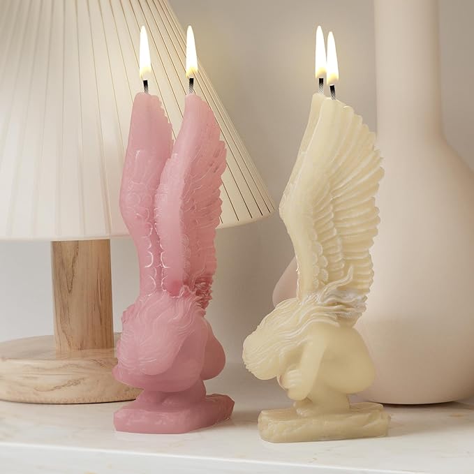 Large Wing Angel Mold Angel Silicone Wave Spiral Candle Mold - Silicone Resin Casting Molds for Candle & Resin & Soap Craft Supplies