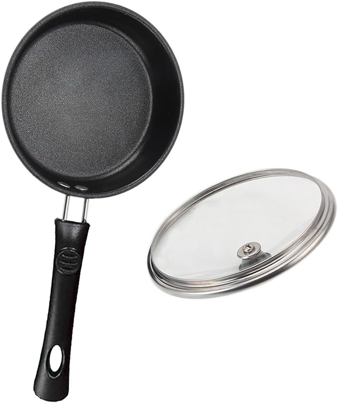 Mini Nonstick Omelet Pan with Lid, 6.3 Inch Single Serve Frying Pan Skillet, Dishwasher Safe, Multipurpose Pan Designed for Eggs, Omelets, Pancakes, Dishwasher Safe