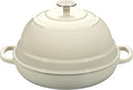 Enameled Cast Iron Dutch Oven Pot with Lid, Round Bread Oven for Homemade Sourdough Bread Baking, 6 Quart, White