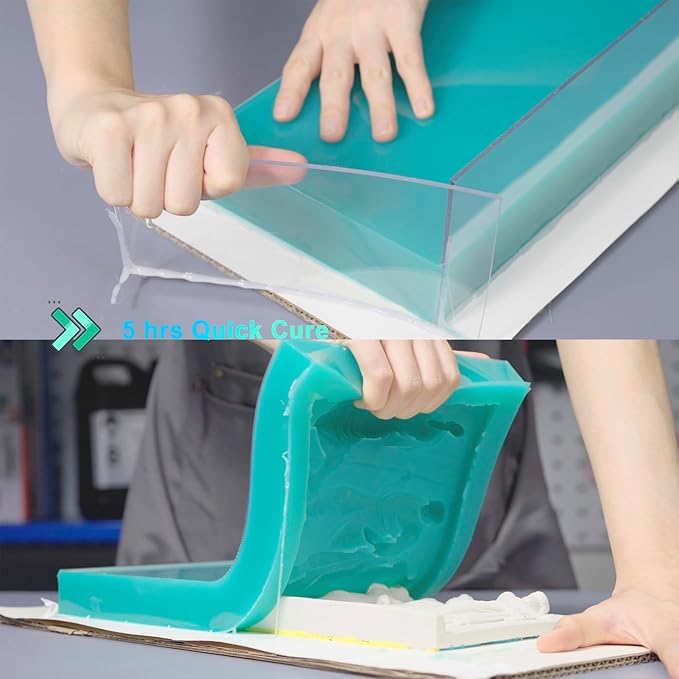 BBDINO Super Elastic Silicone Mold Making Kit 70.56 Oz, Liquid Silicone for Mold Making, Silicon Rubber for Molds Maker 1:1 by Volume Ideal for Casting with Resins | Plaster | Candle | Soap etc.