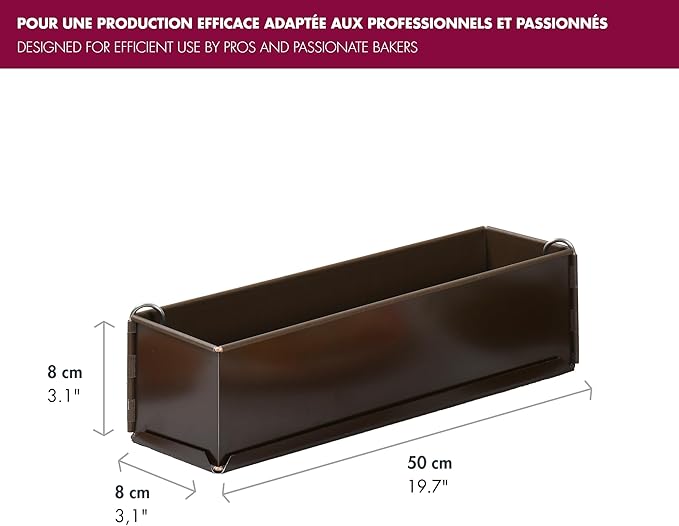 GOBEL - Non-Stick Long Pate Mold - With Removable Bottom - 19 11/16" x 3 1/8" x 3 1/8"