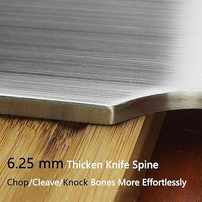 BLADESMITH Meat Cleaver Butcher Axe Bone Chopper Heavy Duty - 6.3'' Bone Cutting Knife Bone Breaker, Stainless Steel Thicken Blade & Pear Wood Handle, Slaughterhouse Looks Manly,2025 Gifts