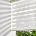 Persilux Cordless Zebra Blinds for Windows (35" W X 72" H, Cream) Free-Stop Dual Layer Roller Windows Shades for Day and Night, Light Filtering Sheer Shades for Home, Easy to Install