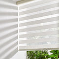 Persilux Cordless Zebra Blinds for Windows Free-Stop Roller Windows Shades (72" W X 72" H, Cream) Dual Layer Light Control for Day and Night, Light Filtering Sheer Shades for Home, Easy to Install