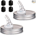 Mason Jar Pour Spouts. free flow Mason Jar Pour Spouts, mason jar for spout regular mouth size 70mm dispenser germination cover. Suitable for any liquid. LeakProof 2Pack + 4 Black Lid Caps (2 Pack
