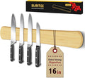 Magnetic Knife Holder for Wall, 16 Inch Bamboo Knife Strip with Strong Magnetism, Kitchen Accessories Organizer, Housewarming Gifts for New Home, Storage Space Saver for Apartment/Rv/Farmhouse