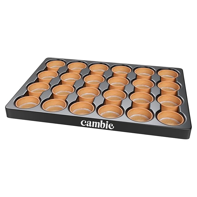Cambie Sweet Round Mini Tart Shells, 1.38" Diameter, French Style Tart Shells with White Chocolate Coating (Pack of 96)