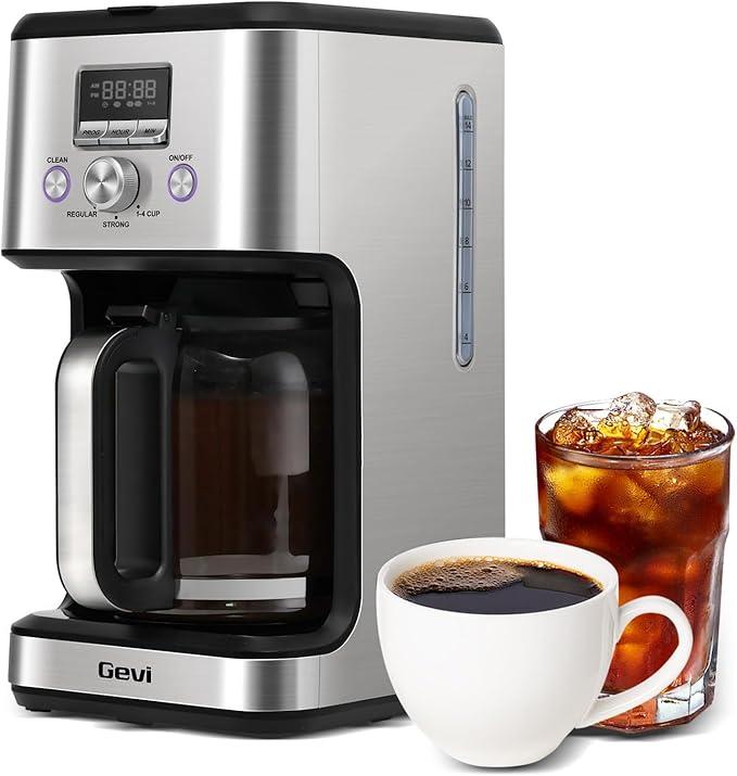 Gevi 14 Cup Coffee Maker Programmable with 1-4 Cup Setting,Stainless Steel Drip Coffee Machine, Strong Brew,Pause-Serve,Keep warm & Auto Shut off