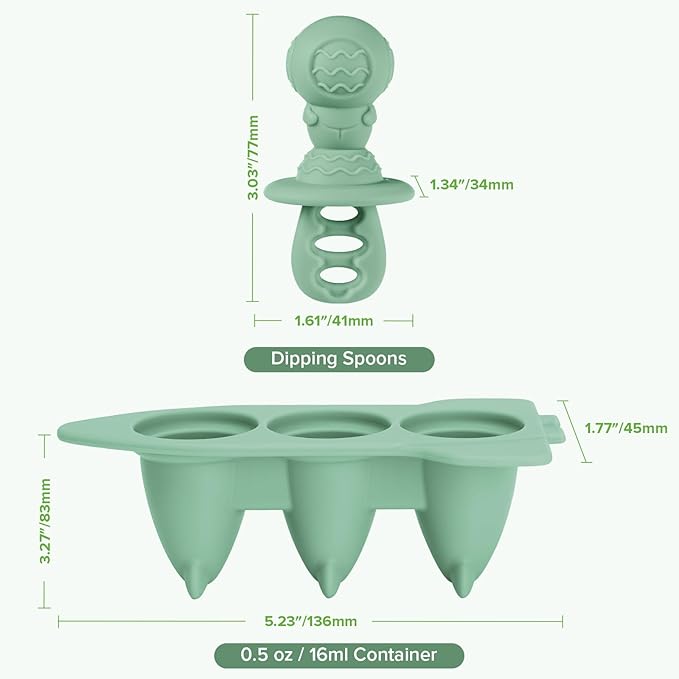 Haakaa Astronaut Ice Pop Mould Set – Mini Silicone Breastmilk Popsicle Molds with Sticks, Anti-Choking Design, Ideal for Baby Teething Relief, Frozen Breastmilk Treat Maker for Infant