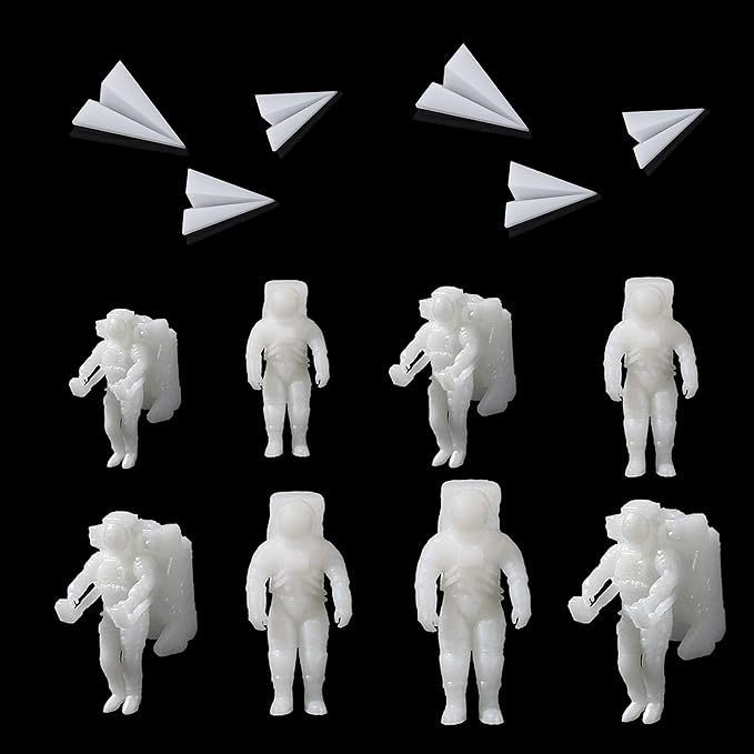 Woohome 14 PCS Resin Casting Molds Fillers 3D Astronaut Paper Airplane Embellishment Resin Supplies Kit Resin Fillers Epoxy Mould Filling Material for Art Resin Crafts DIY